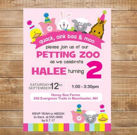 Petting Zoo Birthday Invitation, Petting Zoo Party, Farm Party Invite ...