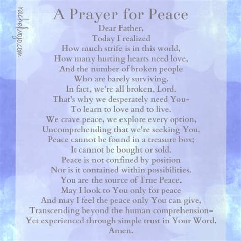 A Prayer for Peace - RachelWojo.com