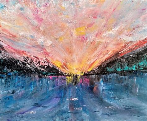 Abstract Sunset Painting by Lynne McQueen - Pixels