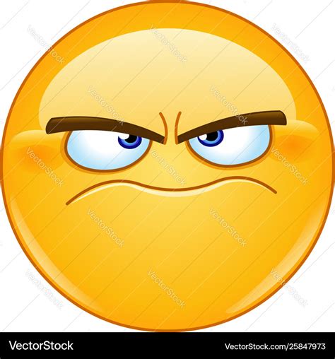 Grumpy emoticon Royalty Free Vector Image - VectorStock