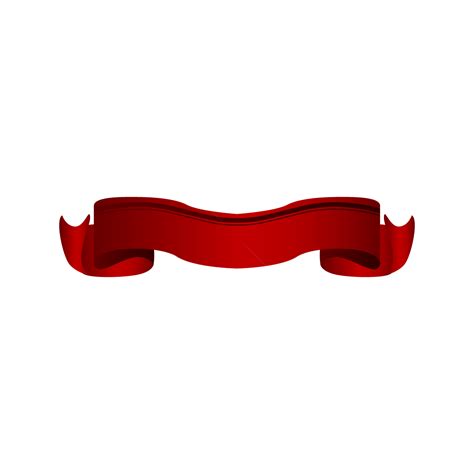 Curved Red Ribbon Banner Design Transparent Background, Red Banner, Red ...