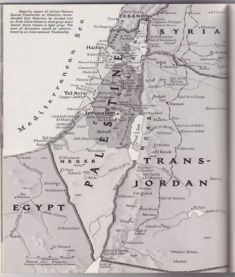 Map of Palestine from a 1947 issue of National Geographic . [865x1024 ...