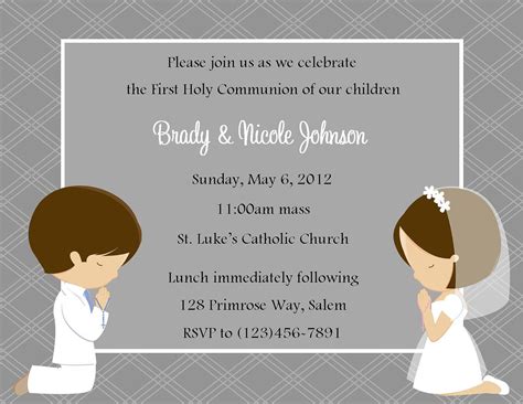 Paper Paper & Party Supplies Silver Communion Invitation Sibling First ...