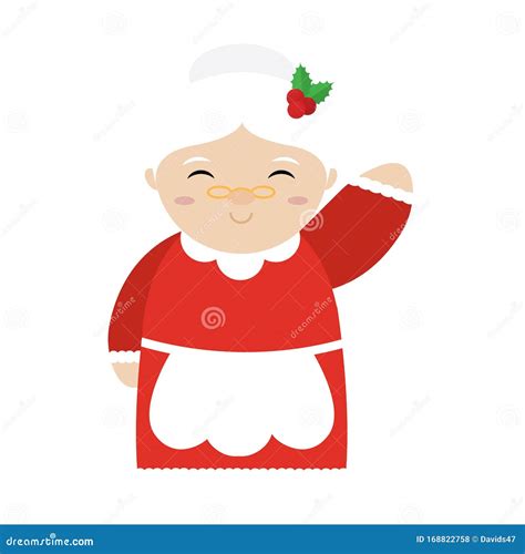 Mrs Claus Cartoon - Claus Mrs Cartoon Illustration Vector Happy ...