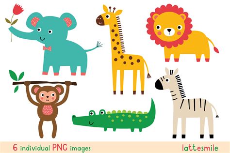 Cute Animals Clipart Graphic by lattesmile · Creative Fabrica