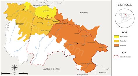 La Rioja Map of Vineyards Wine Regions