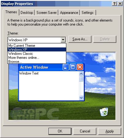 Download & restore original Windows XP Themes