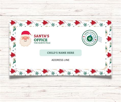 Letter From Santa Envelope Template INSTANT DOWNLOAD With - Etsy