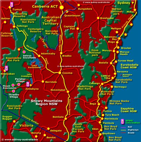 Snowy Mountains Map, NSW