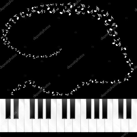 Abstract background with piano keys and music notes — Stock Vector ...