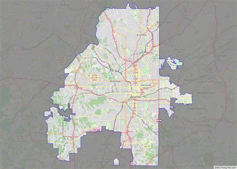 Map of Atlanta city, Georgia - Thong Thai Real