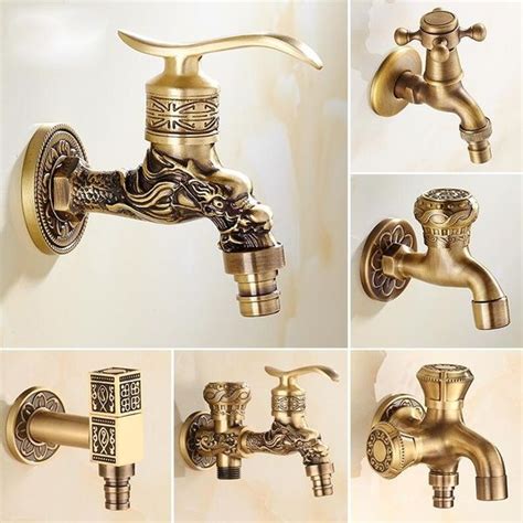 Copper Vintage Water Faucet Tap for Kitchen/Bathroom Antique Bathroom Vanity Sink Faucet ...