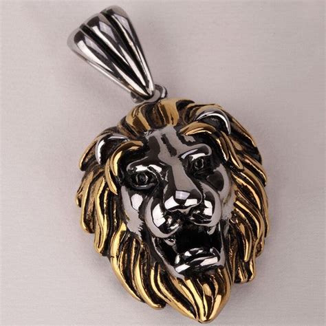 Lion Necklace for Men Women 316L Stainless Steel Pendant With - Etsy