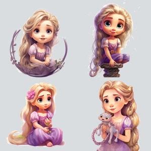 Baby Princess Clipart, Princess PNG, Commercial Use, Watercolor Fantasy ...