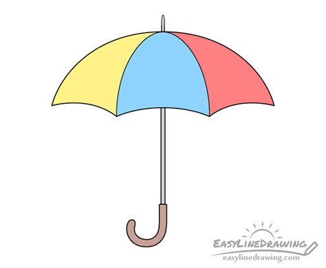 How to Draw an Umbrella Step by Step - EasyLineDrawing