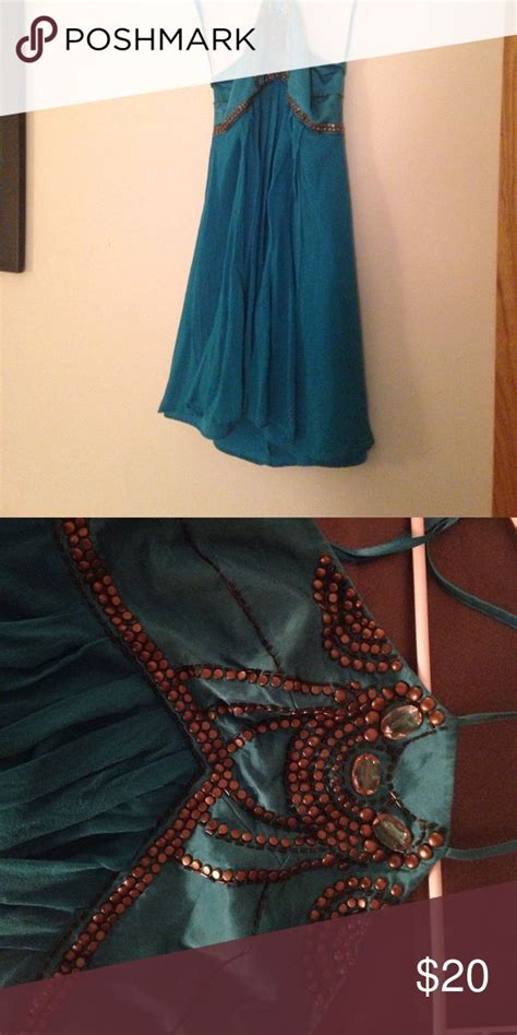 Beautiful turquoise blue dress with beading | Turquoise blue dress ...