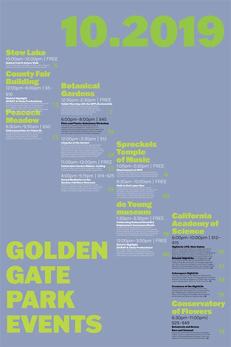 Golden Gate Park Events | Poster :: Behance