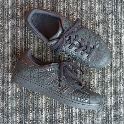 Adidas superstar full black leather on Carousell