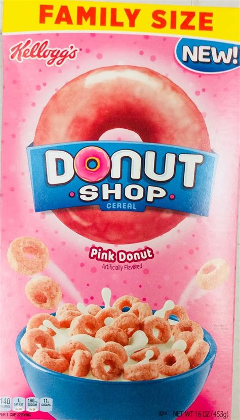 Kellogg's Donut Shop Donut Cereal, 16 Ounce Family Size (Strawberry ...