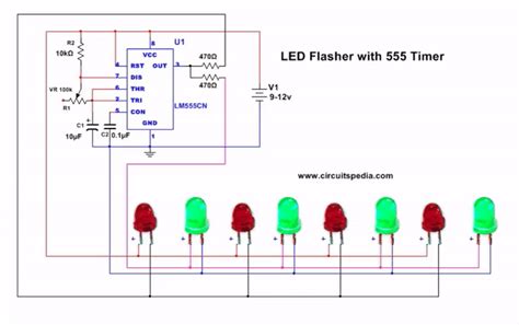 Simple 12v Led Flasher Circuit Diagram Simple Led Flasher Ci