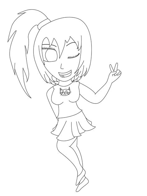 Chibi Girl Outline Free Lineartoutline By Kaiyaaquamarine On Deviantart