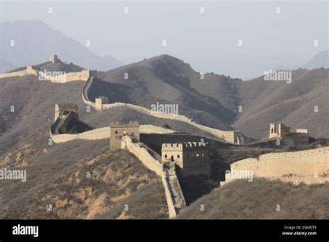 An aerial view of the Great Wall in China Stock Photo - Alamy