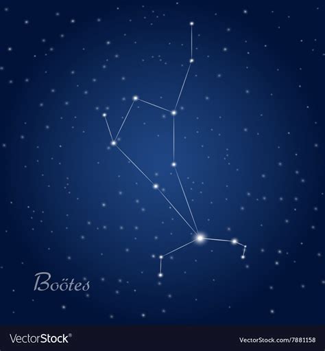 Bootes star constellation Royalty Free Vector Image