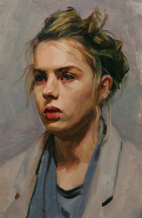 "Lotti" - Louis Smith, oil on canvas {blonde female head woman face ...