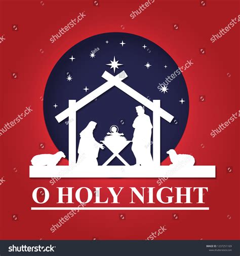 Birth Christ Silhouette Mary Joseph Jesus Stock Vector (Royalty Free ...