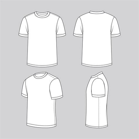 Outline White T-Shirt Template 20067691 Vector Art at Vecteezy