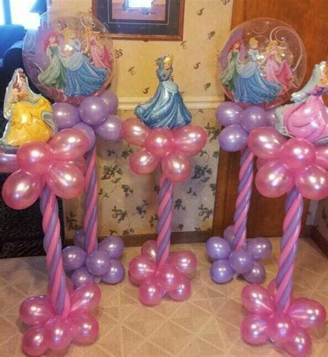 Disney Princesses balloon centerpieces | Disney princess birthday ...