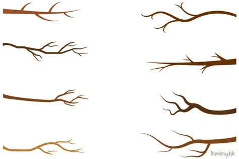 Tree branch clipart, Green leaf branches clip art, Bare branches ...