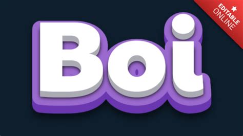 Boi | White Purple 3D | Text Effect Generator