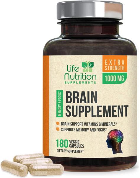 Health Nutrition Brain Supplements Natural Nootropic Booster w DMAE ...