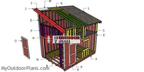 12x16 Lean to Shed with Loft Roof Plans | MyOutdoorPlans