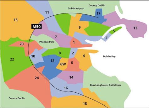 Map of Dublin postcode: zip code and postcodes of Dublin