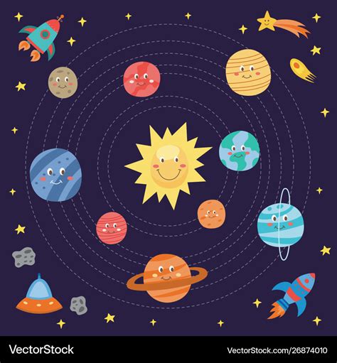 Image de Systeme solaire: Galaxy Solar System Drawing With Colour