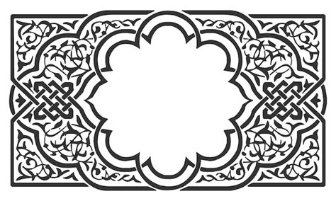 Premium Vector | A black and white border with a floral design.