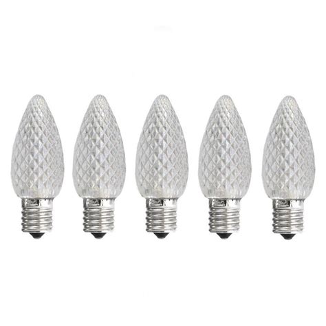 c9 warm white faceted led bulbs - 5 textured warm white c9 replacement ...