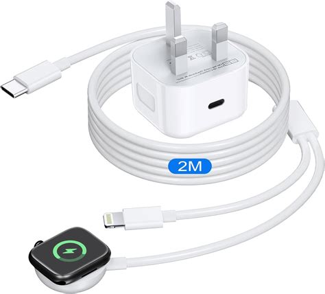 2 in 1 Apple Watch Charger Cable 2M with 20W USB C Charger, iWatch ...