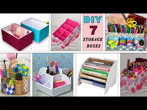 7 diy easy storage boxes from cardboard //organizer tutorial - YouTube