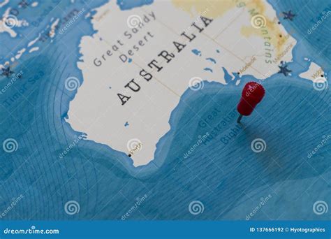 A Pin on Great Australian Bight in the World Map Stock Photo - Image of ...