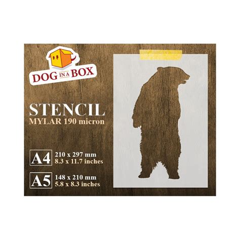 Bear stencil n.4 - Reusable grizzly stencil for wood signs, walls or ...