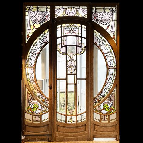 Art Nouveau stained glass entranceway