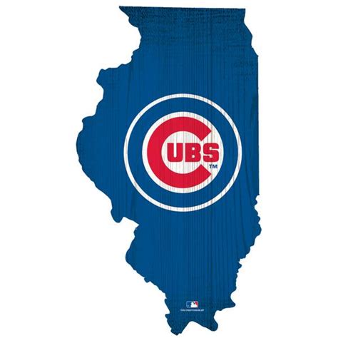 MLB Chicago Cubs Team Color Logo State Sign - M0838-CUBS | Blain's Farm ...