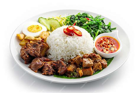 Premium Photo | Nasi Padang isolated on white