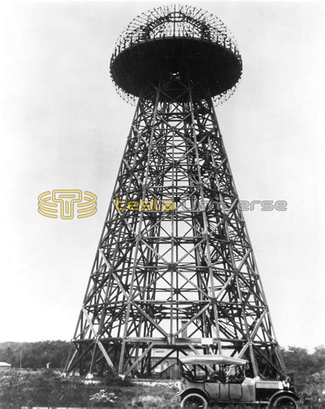 The Tesla Wardenclyffe tower with lab in background and car in ...