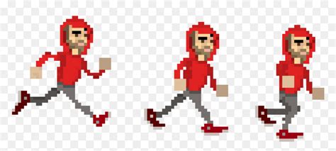 Pixel Art Running Character, HD Png Download - vhv