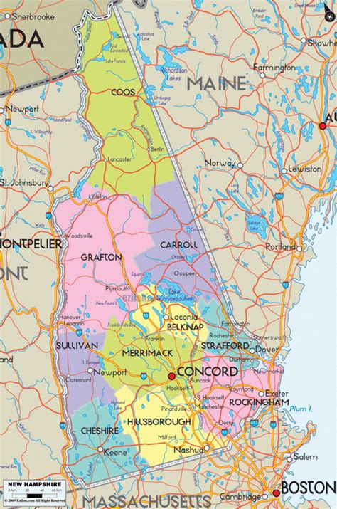 Printable Map Of Nh Towns