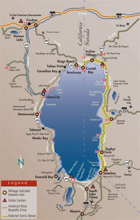 South Lake Tahoe Beaches Map - Printable Online